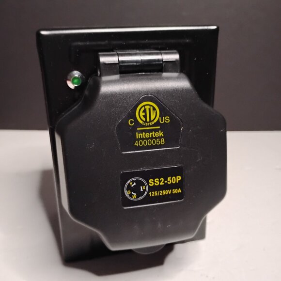 INTERTEK 50 Amp Generator Inlet Box 125/25c Volt RV/EV X1S250PC SS2-50P - Picture 9 of 15